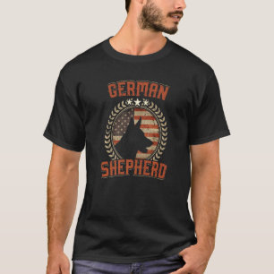 T-shirt Drapeau américain berger allemand Chien patriotiqu