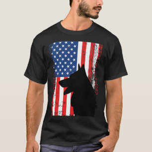 T-shirt Drapeau américain berger allemand Usa Patriotique