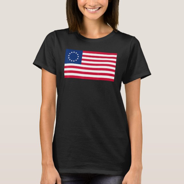 T-shirt Drapeau américain Betsy Ross 1777 Révolutionnaire  (Devant)
