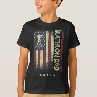 T-shirt Drapeau américain - Biathlon Papa