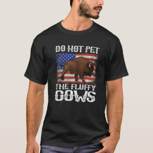 T-shirt Drapeau Américain Bison Ne Caressez Pas Les Vaches