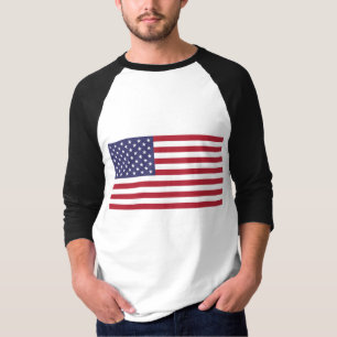 T-shirt drapeau américain blanc bleu patriotique chemise 