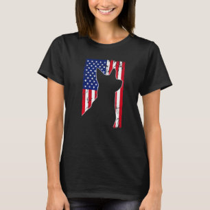T-shirt Drapeau Américain Blue Heeler Papa Maman Chiot