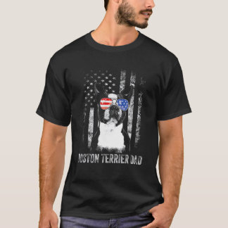 T-shirt Drapeau américain Boston Terrier 4 juillet chien
