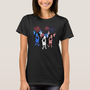 T-shirt Drapeau américain Boston Terrier 4 juillet Indepen