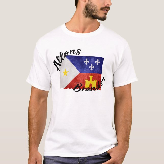 T-shirt Drapeau américain Brandon Louisiana Acadiana (Devant)