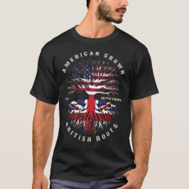 T-shirt Drapeau américain britannique à la racine