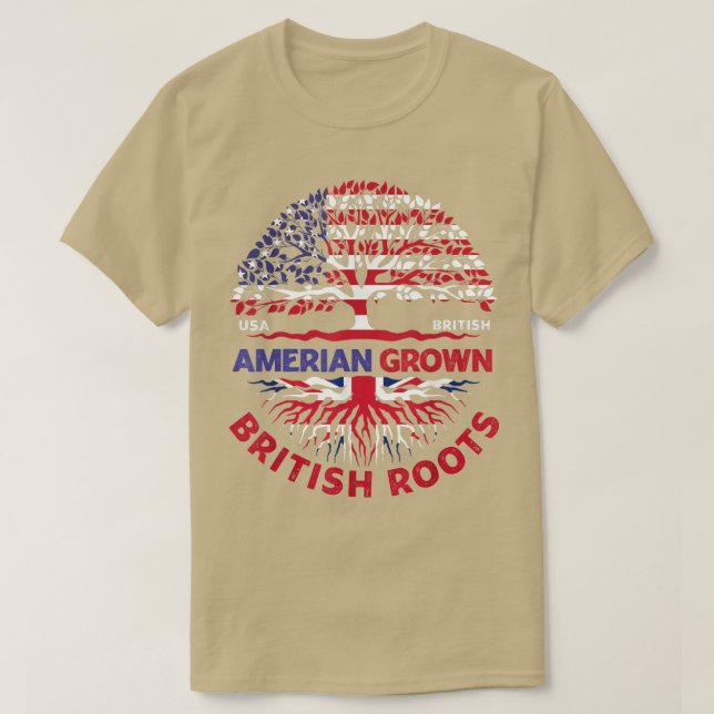 T-shirt Drapeau américain britannique aux racines britanni (Design devant)