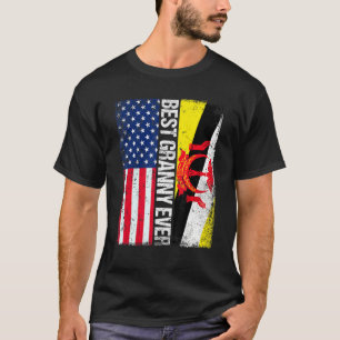 T-shirt Drapeau américain Brunei Drapeau Meilleure mamie J