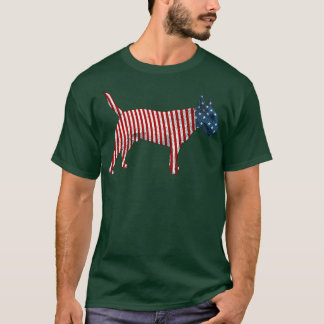 T-shirt Drapeau américain Bull Terrier Dog 4 juillet 
