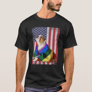 T-shirt Drapeau américain Bulldog Pride