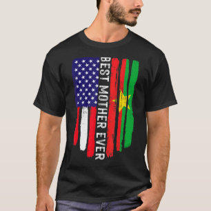 T-shirt Drapeau américain Burkina Faso Drapeau meilleur mè