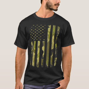 T-shirt Drapeau américain Camo Camoue Militaire DD214 Déch