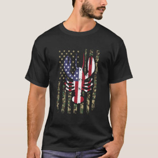 T-shirt Drapeau américain camouflage écrevisse 4 juillet p