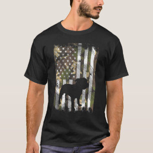 T-shirt Drapeau américain camouflage Pitbull Vintage Patri