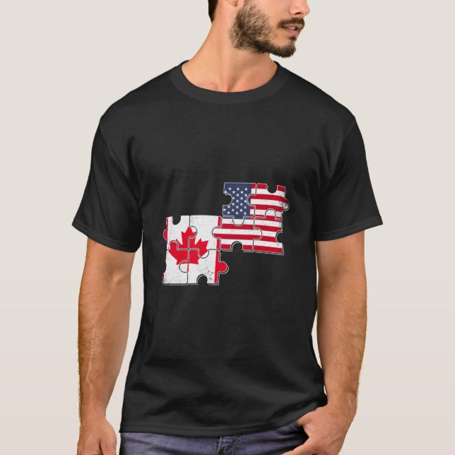 T-shirt Drapeau américain Canada (Devant)
