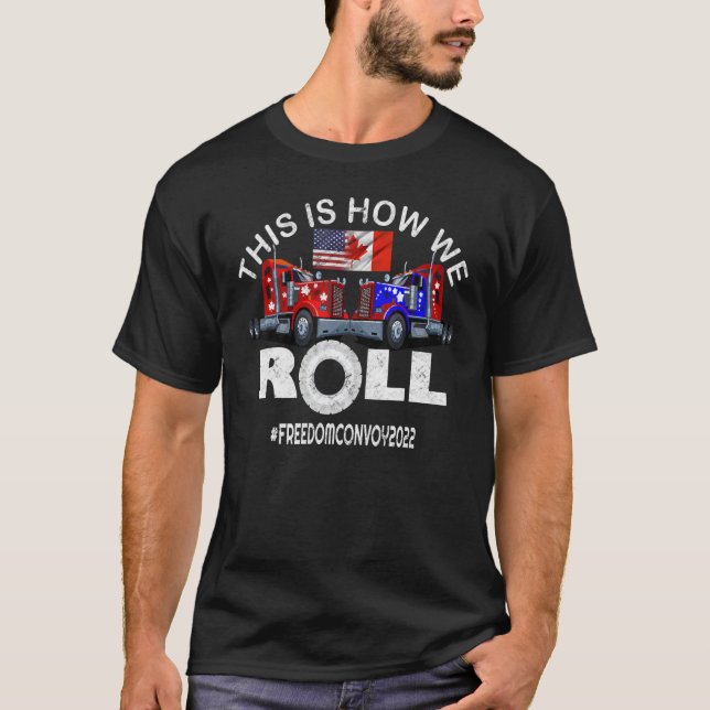 T-shirt Drapeau américain Canada Convoi pour la liberté du (Devant)