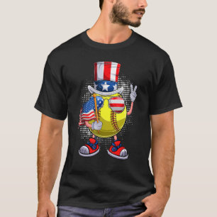 T-shirt Drapeau Américain Casquette Du Softball Oncle Sam 