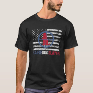 T-shirt Drapeau américain Chasse au chien des Prairies Cha