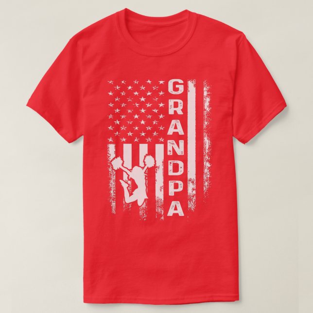 T-shirt Drapeau américain Cheerlead Cheerlead Grandpa (Design devant)
