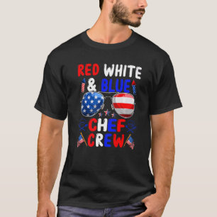 T-shirt Drapeau Américain, Chef Rouge Blanc Et Bleu
