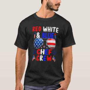 T-shirt Drapeau Américain, Chef Rouge Blanc Et Bleu