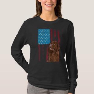 T-shirt Drapeau américain Chien patriotique Terre-Neuve