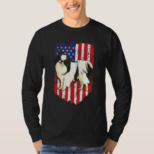 T-shirt Drapeau Américain Chin Japonais 4 Juillet États-Un