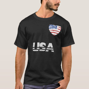 T-shirt Drapeau américain Coeur patriotique Merica 4 juill