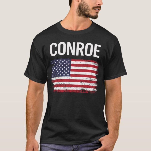 T-shirt Drapeau américain Conroe (Devant)