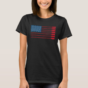 T-shirt Drapeau américain cool Aviron Oar Funny Paddle Amo