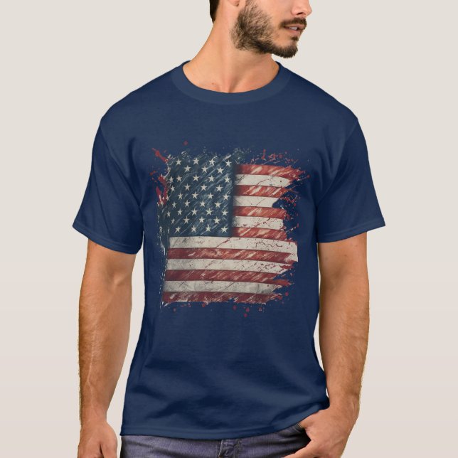 T-shirt Drapeau américain cool et unique (Devant)