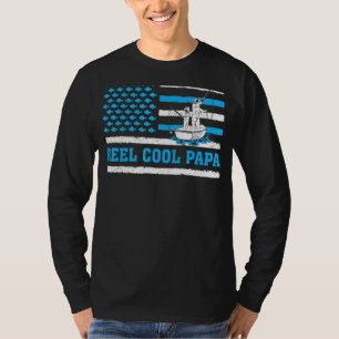 T-shirt Drapeau américain Cool Pêche Papa Père's