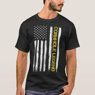 T-shirt Drapeau américain Cornhole Légende Champion Bean B
