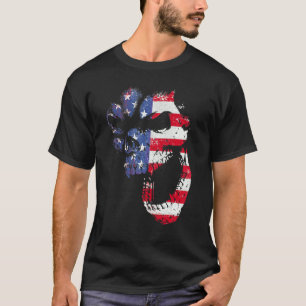 T-shirt Drapeau Américain Crâne déprimé 4 juillet