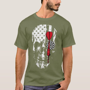 T-shirt Drapeau américain crâne fléchettes Jetant Sport