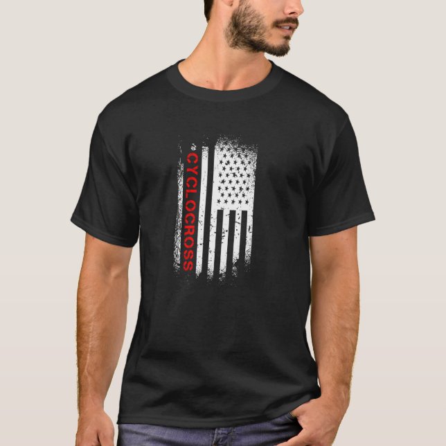 T-shirt Drapeau américain Cyclocross (Devant)
