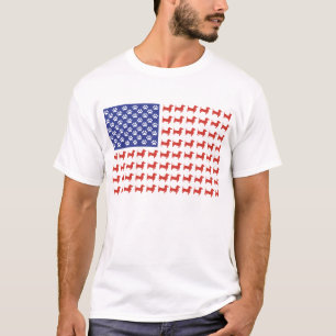 T-shirt Drapeau américain Dachshund