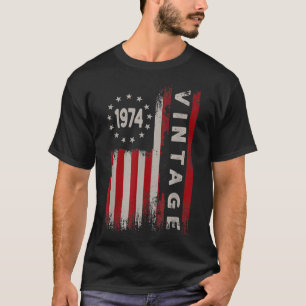 T-shirt Drapeau américain de 48 ans Cadeaux Vintage 1974 4