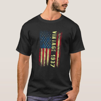 T-shirt Drapeau américain de 85 ans Vintage 1937 85e anniv