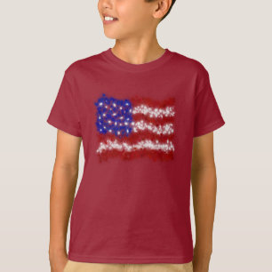 T-shirt Drapeau américain de bannière étoilée de feux