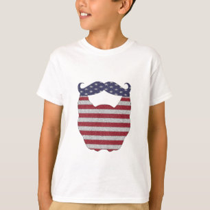 T-shirt Drapeau américain de barbe et de moustache