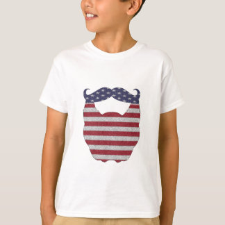 T-shirt Drapeau américain de barbe et de moustache