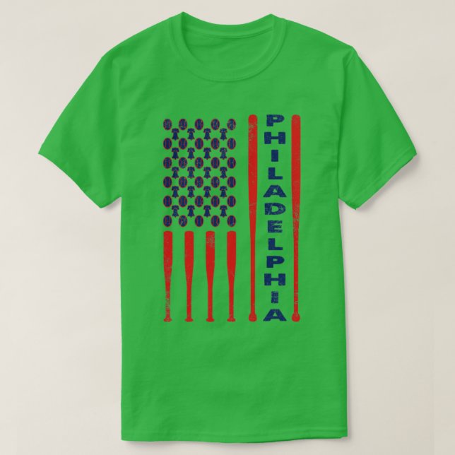 T-shirt Drapeau américain de base-ball de Philadelphie vin (Design devant)
