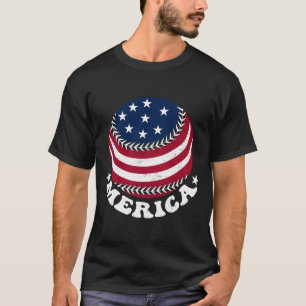 T-shirt Drapeau américain de baseball 4 juillet Amérique V