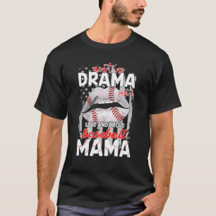 T-shirt Drapeau Américain De Baseball Fort Et Fière Mam De