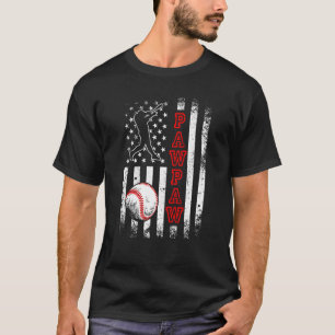 T-shirt Drapeau américain de baseball Pawpaw Baseball Vint