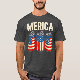 T-shirt Drapeau américain de bière 4 juillet Merica USA Ho