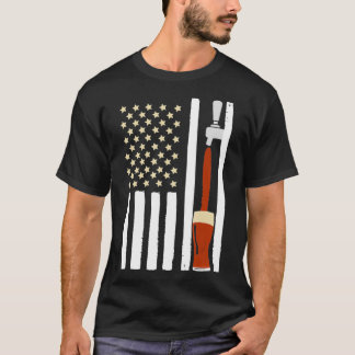 T-shirt Drapeau américain de bière artisanale USA, 4 juill