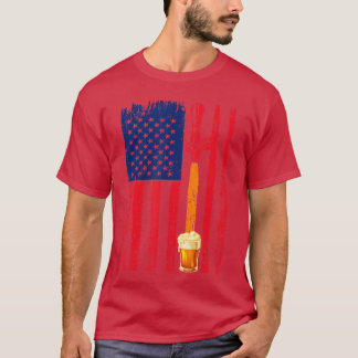 T-shirt Drapeau américain de bière artisanale USA 4 juille